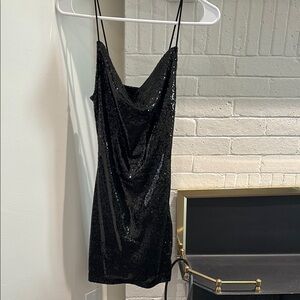 Elegant Black Sequin Dress
